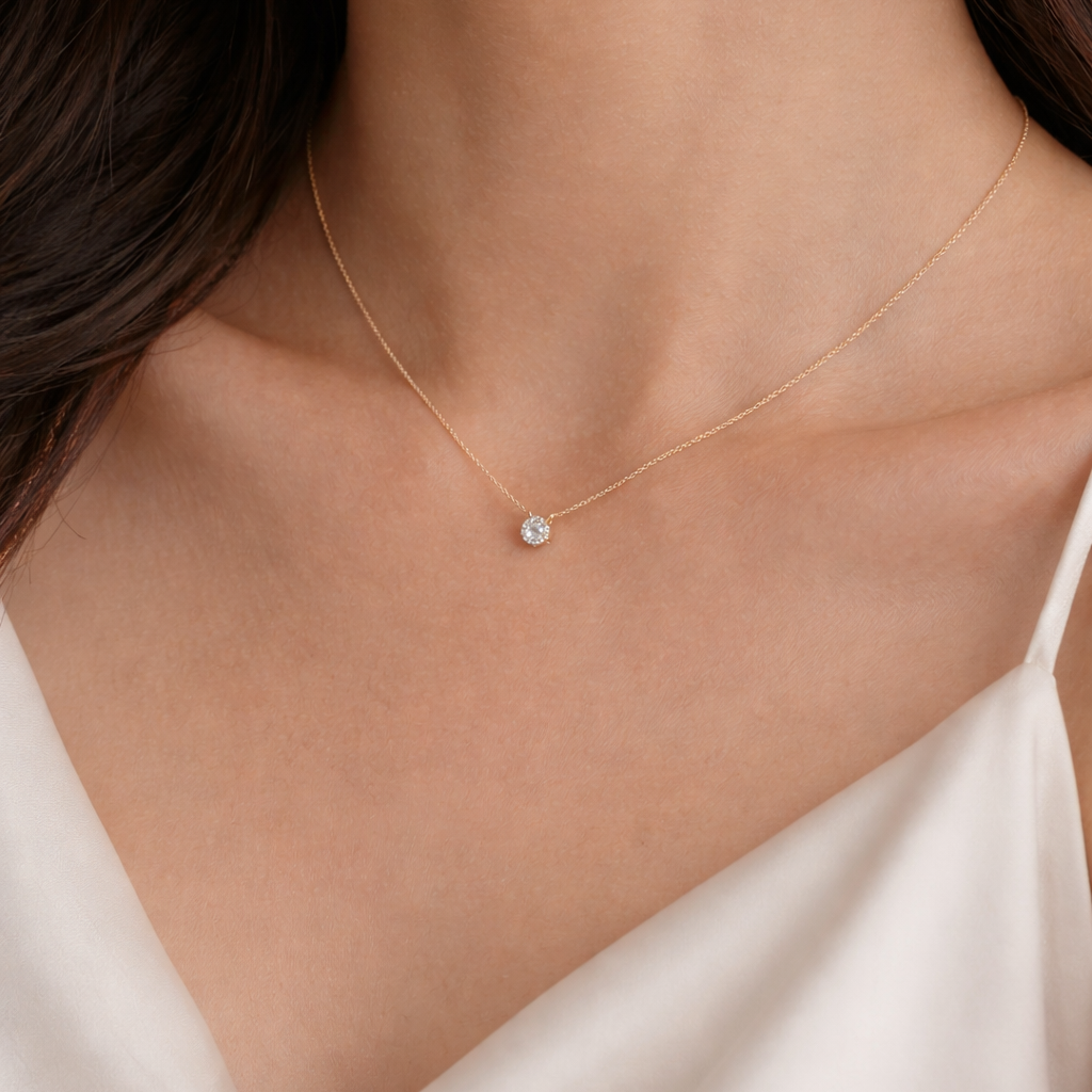 18K Gold-Plated Sterling Silver Zircon Necklace