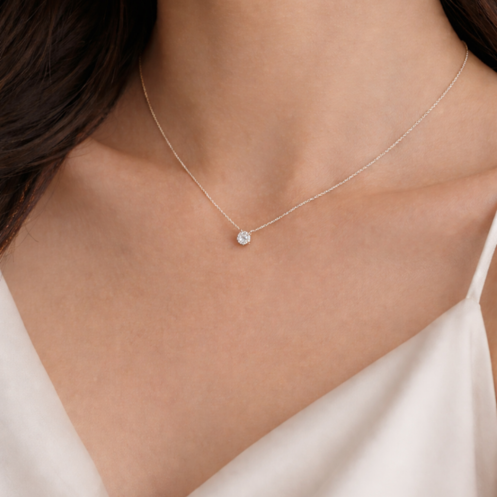 18K Gold-Plated Sterling Silver Zircon Necklace